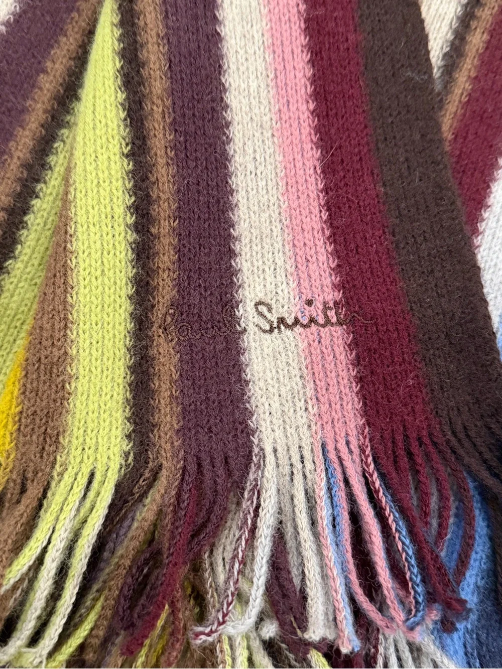 Paul Smith Signature Multi-Stripe Wool Scarf Made In Germany